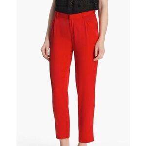 JOIE RED SILK CROP PANTS